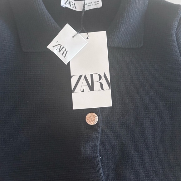NWT Zara Black Cardigan with Gold Buttons - Picture 5 of 6